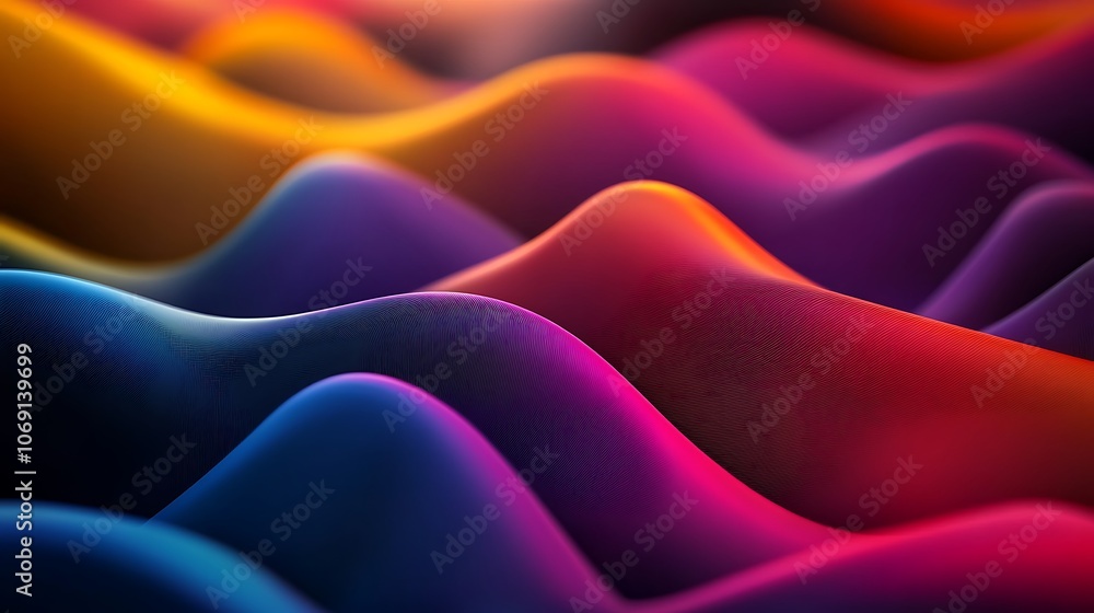 Poster eye catching colorful waves in a striking abstract design