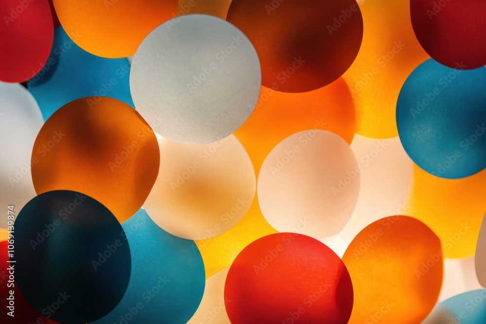 Poster vibrant abstract circles in various colors