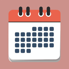 Calendar vector illustration with no date and calendar illustration icon type illustration of monthly ancd yearly table calendar with iconic date and date box. gray wall calendar orange desk calendar