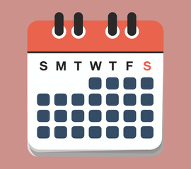 calendar vector illustration with no date and calendar illustration icon type illustration of weekly and monthly table calendar with iconic date and date box. desk calendar with orange wall calendar