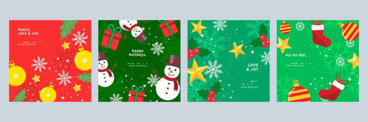 Joyful Holiday Greeting Cards with Christmas Themes
