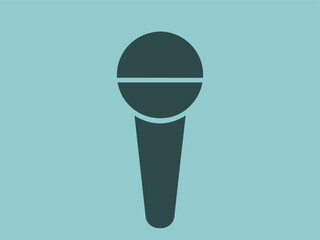 Microphone with simple design and simple microphone vector illustration in black color to audio recording device of hand mic illustration in sound record. Classic Black Handheld Microphone Vector Icon