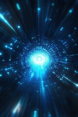 Obraz premium Futuristic blue energy vortex with glowing particles