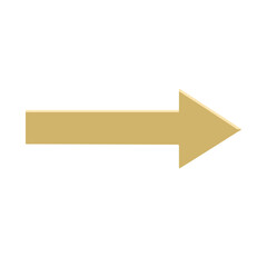 Yellow color Arrow facing right side arrow with sharp head and colored teer arrow with stroke vector illustration. Arrows facing right side with golden color. Sharp head arrow for direction arrows.