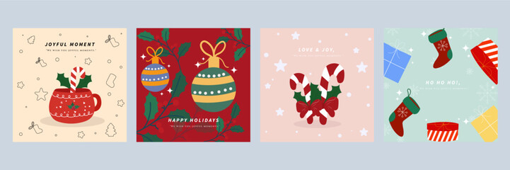 Joyful Holiday Greeting Cards with Christmas Themes