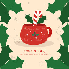 Festive illustration elegant Christmas Greeting Card with Christmas Element