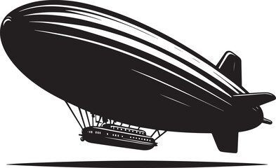Fototapeta premium Airship silhouette vector illustration isolated on a white background