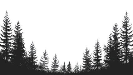 PNG Forest silhouette illustration forest design.