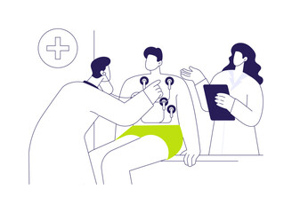 Medical and heart history abstract concept vector illustration.