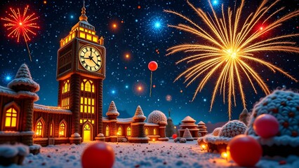 Celebrates 2025 New Year with Fireworks
