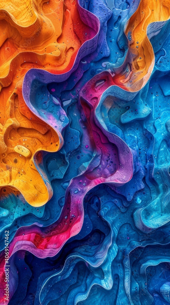 Poster vibrant abstract colorful background featuring a stunning gradient with flowing patterns reminiscent