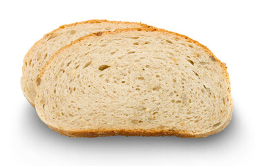 Slices of bread on white