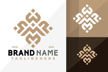 Letter M Mandala Decorative Logo Icon Vector Design. Creative simple logos designs illustration