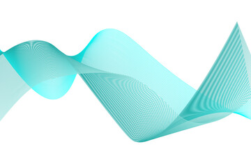 Futuristic smooth wave on a white background Flow of gradient lines