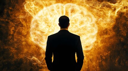 Businessman Contemplating Ideas with Inner Vision