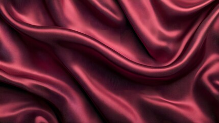 Fototapeta premium A sumptuous burgundy silk texture that exudes elegance and luxury, ideal for fashion, beauty, and romantic design concepts