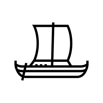 recommend clip art: carrack ancient ship line icon vector. carrack ancient ship sign. isolated contour symbol black illustration