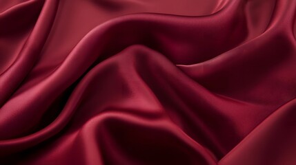 Obraz premium A sumptuous burgundy silk texture that exudes elegance and luxury, ideal for fashion, beauty, and romantic design concepts
