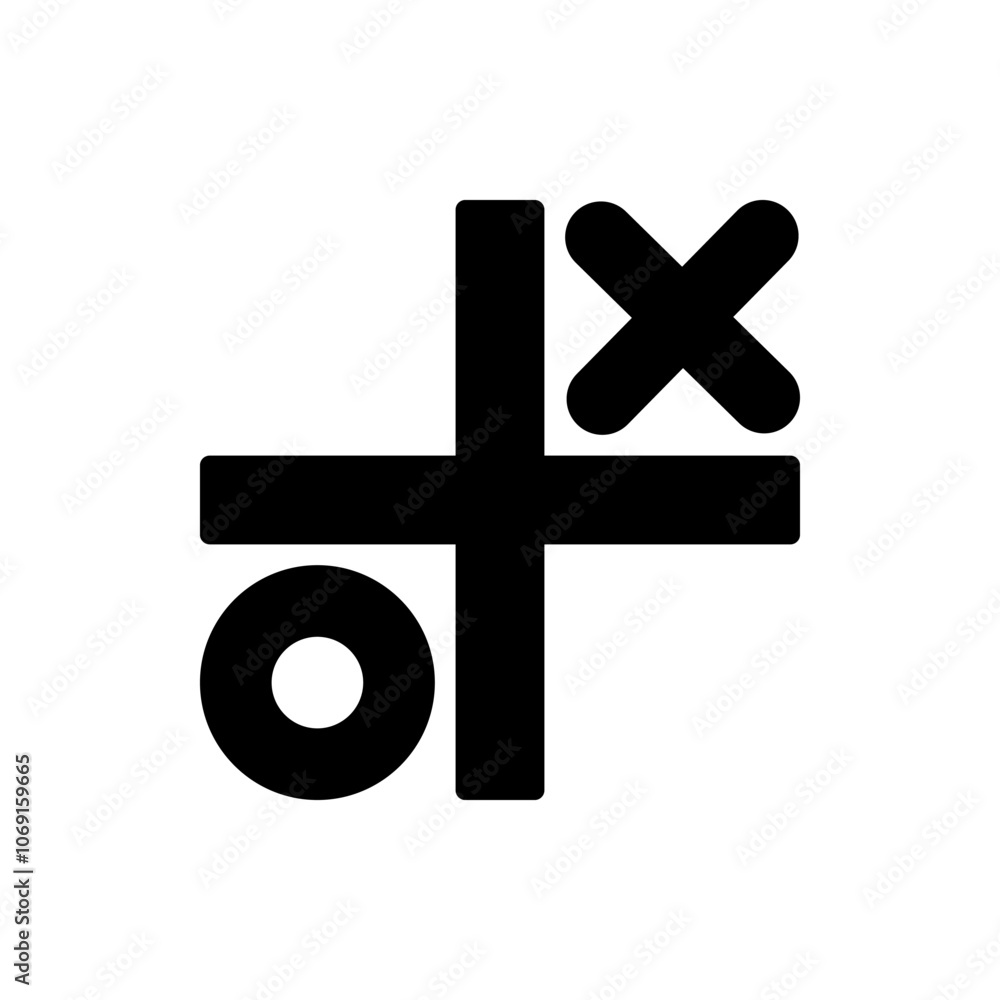 Poster tic tac toe simple icon vector. flat design. white background