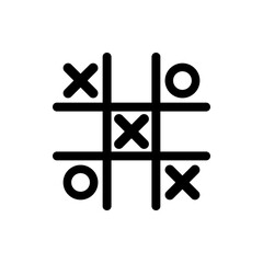 Tic tac toe simple icon. Flat design. White background