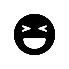 Smile simple icon, vector. Flat design. White background