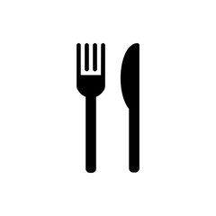 Restaurant, fork knife simple icon. Flat design. White background