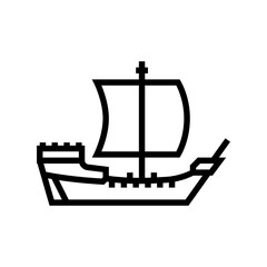 brigantine ancient ship line icon vector. brigantine ancient ship sign. isolated contour symbol black illustration