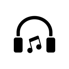 Headphone simple icon vector. Flat design. White background