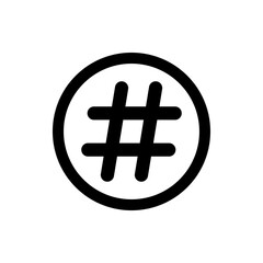 Hashtag simple icon vector. Flat design. White background