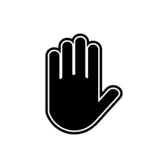 Hand simple icon vector. Flat design. White background