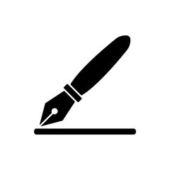 Fountain pen simple icon. Flat design. White background
