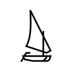 felucca ancient ship line icon vector. felucca ancient ship sign. isolated contour symbol black illustration