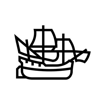 recommend clip art: fluyt ancient ship line icon vector. fluyt ancient ship sign. isolated contour symbol black illustration