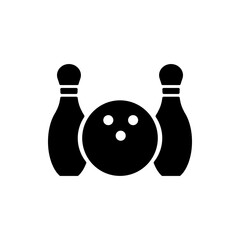 Bowling  simple icon vector. Flat design. White background
