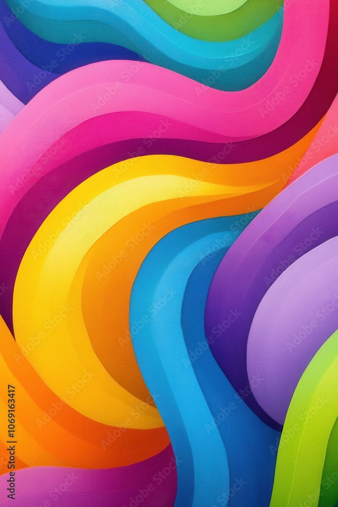 Poster vibrant abstract background with colorful wavy patterns
