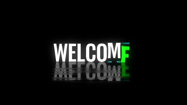 animation of the welcome word