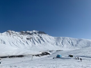 snow covered mountains