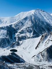 snow covered mountains