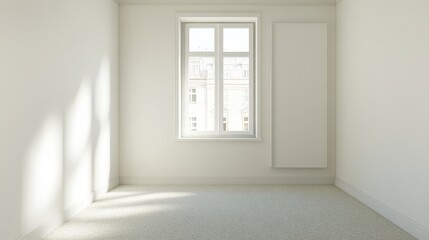 Empty Room with Sunlight Streaming Through a Window