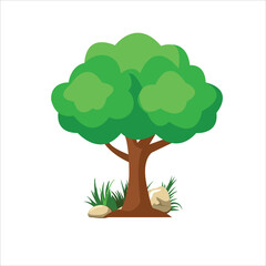 Green tree vector. cartoon tree vector