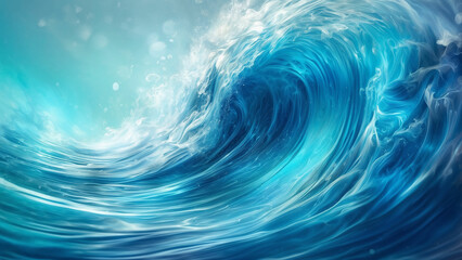 Vibrant Turquoise Ocean Wave: Dynamic Blue Abstract Water Art