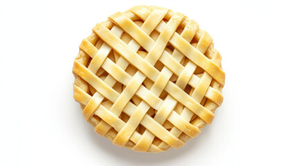 A beautifully woven lattice-top pie, showcasing a classic dessert presentation.