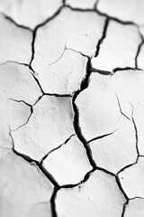 Cracked dry earth texture in black and white