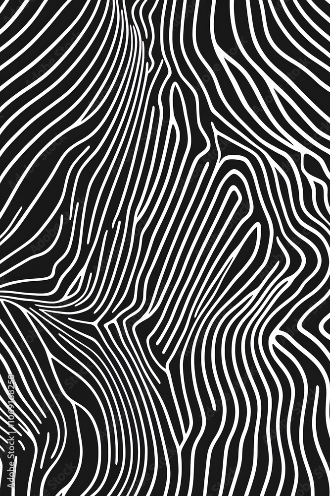 Poster abstract monochrome lines in a clean repeating design.