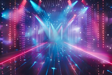 Fototapeta premium Colorful Stage Lights Creating Vibrant Concert Atmosphere