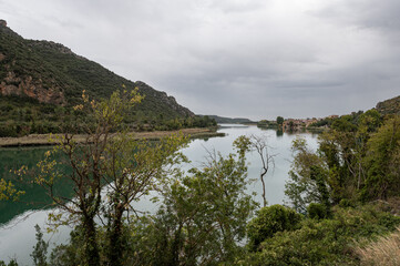 rock formations of Sant Llorenç de Montgai on the Segre river, Lleida.