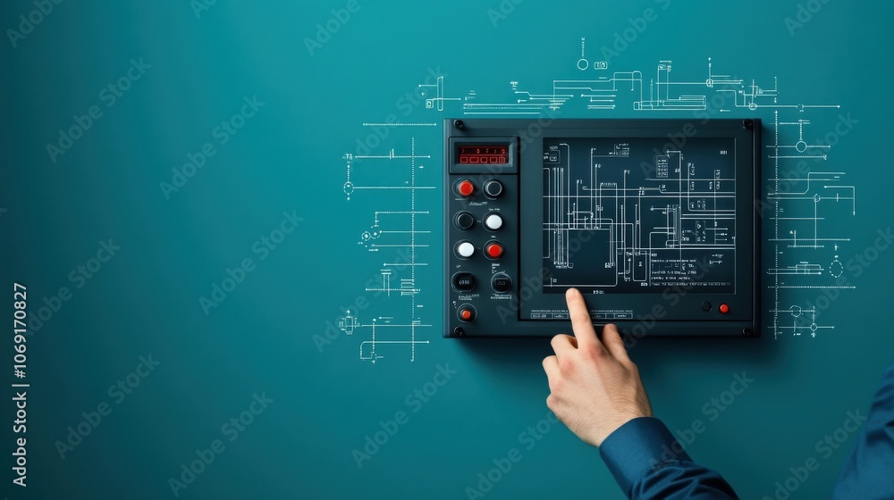 Poster auditor analyzing digital control panel with checklist, [control risk assessment], [audit and mitiga