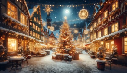 christmas tree at night