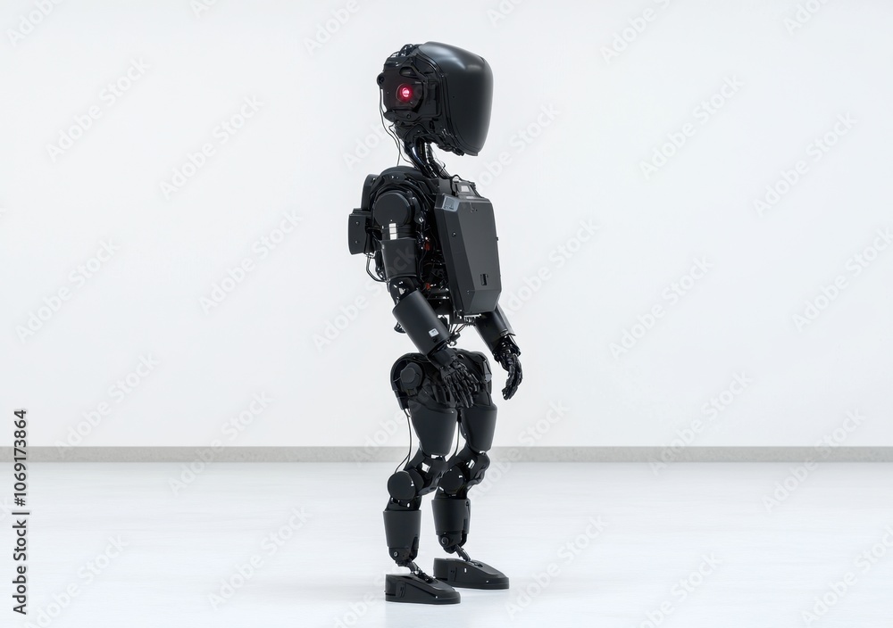 Poster futuristic robot with advanced technology and artificial intelligence