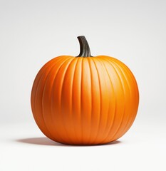 Obraz premium A vibrant orange pumpkin against a plain background